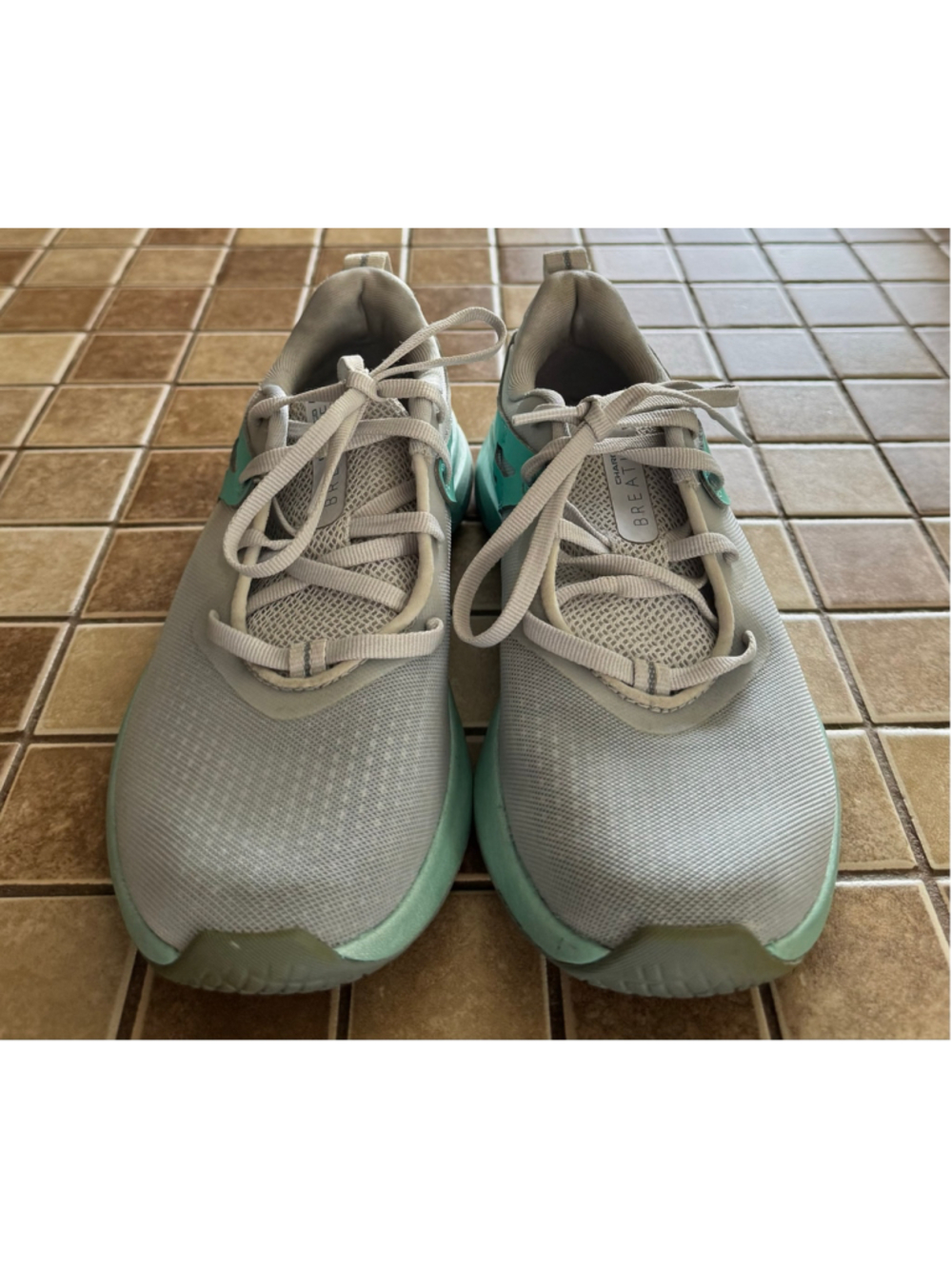 Women's Under Armour Charged Breathe Athletic Shoes Grey Teal Size 6